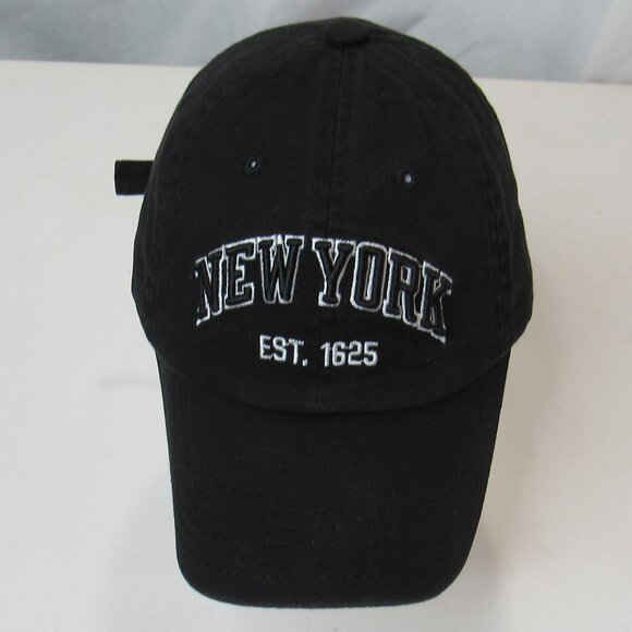 New York Black Unisex Cotton Polo Style Cap Baseball Hat Adjustable By Elidan - Picture 2 of 8